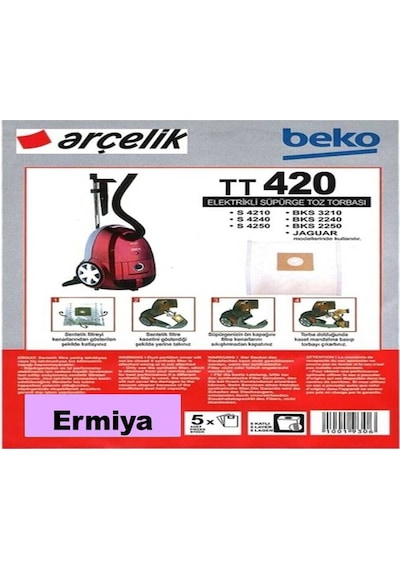 Arçelik Uyumlu Trb 3174 Elektrikli Süpürge 20 Ad Bez Kumaş Toz Torbası