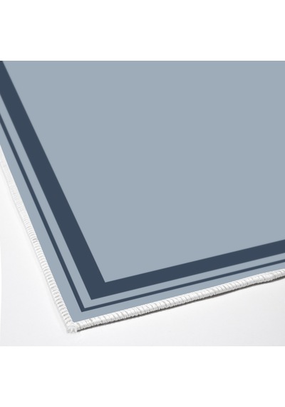 Dijital Kaymaz Yıkanabilir Banyo Mutfak Salon Paspas Halısı Trend Modern Al4007 Indigo