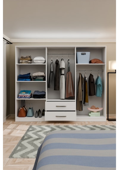 Metalia Metalia Gm066 Delüx 6 Kapılı 2 Çekmeceli Gardrop Beyaz