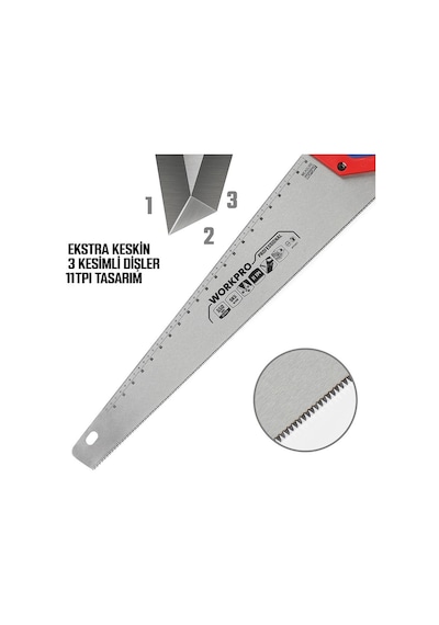 Workpro Wp215012 550mm Sk5 11 Tpı Ağır Hizmet Tipi El Testeresi