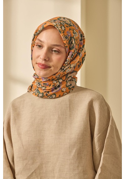Silk Home Soft Eşarp 73090-34 Uruncu, Vizon, Koyu Yeşil, Eflatun, Ekru