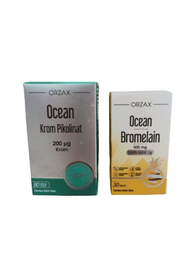 Ocean Krom Pikolinat 90 Kapsül+ocean Bromelain 30 Kapsül İkili Paket