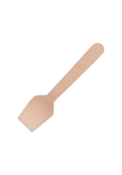 Ekolojik Kare Tahta Dondurma Kaşık 9.5 Cm - 100  Adet