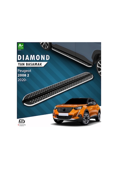 S-dizayn Peugeot 2008 2 Diamond Krom Yan Basamak 183 Cm 2020 Üzeri A+ Kalite