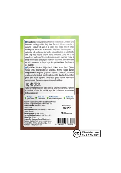 Natures Supreme Çikolata Aromalı Collagen Peptides Powder 30 Saşe