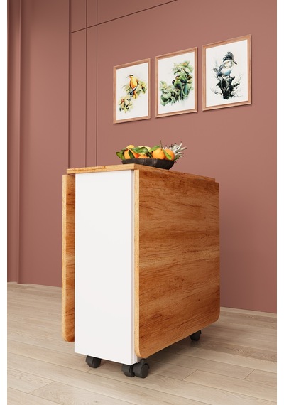 Lüks Katlanır Mutfak Yemek Masası %100 MDF Pratik Raflı Çalışma Masası KM11 Lüks Katlanır Mutfak Yemek Masası %100 MDF Pratik Raflı Çalışma Masası KM11