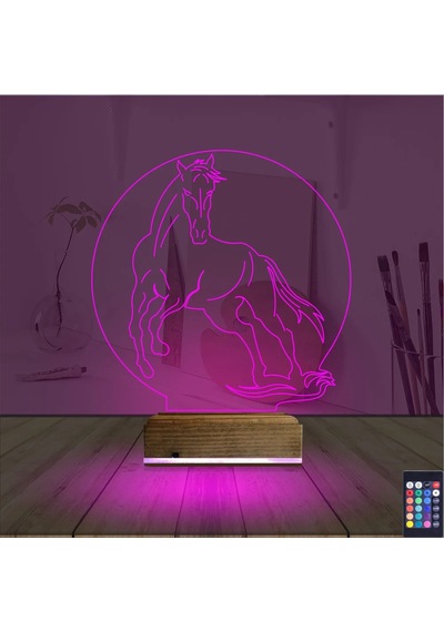 Luvivia At Tasarım 3d Lamba - Masa Gece Lambası Şeffaf