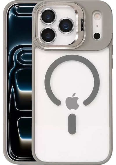 Joko Apple İphone 17 Pro Remim Lensli Magsafe Standlı Kapak - Titan Gri