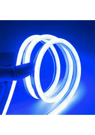 Neon Led Şerit 5metre Mavi Led Zincir Bandı Hortum Esnek Dekoratif Aydınlatma Işık 12v 10w 1. Gen.