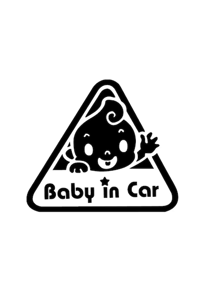 Miyrem-stc Arabada Bebek Var Üçgen Sticker 10 X 9 Cm
