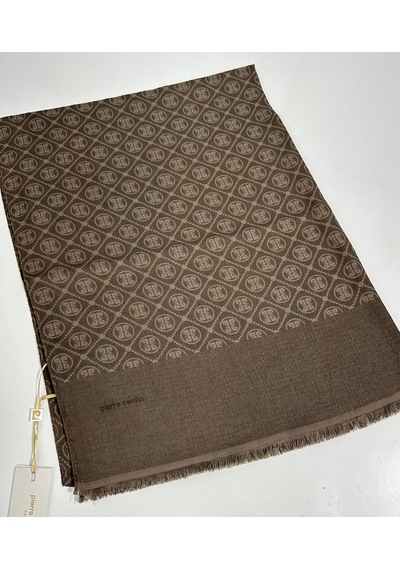 Pierre Cardin Elegans Monogram Şal-75 X 190-090700-932 Kahverengi KAhverengi