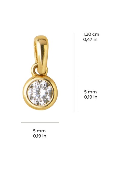 Goldkupe 14 Ayar Altın Tek Taş Kolye Ucu 0,69 Gr-3378
