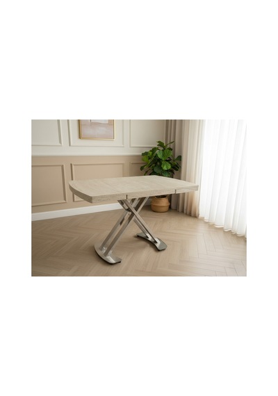 Venoxa Premium Seri 70x110 / 70x160 Mdf Masa Tek Masadır Traverten Traverten