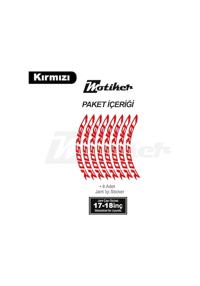 Honda Cbr500r Jant İçi Yazı Sticker Etiket Modeli Kırmızı Renk