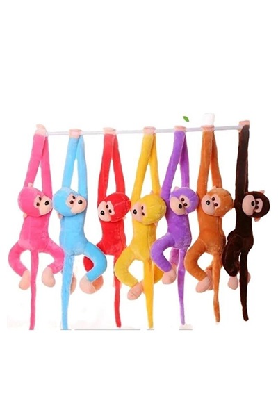 Elleri Yapışan Oyun Ve Uyku Arkadaşı Peluş Maymun Oyuncak Sarılan Maymun Karışık