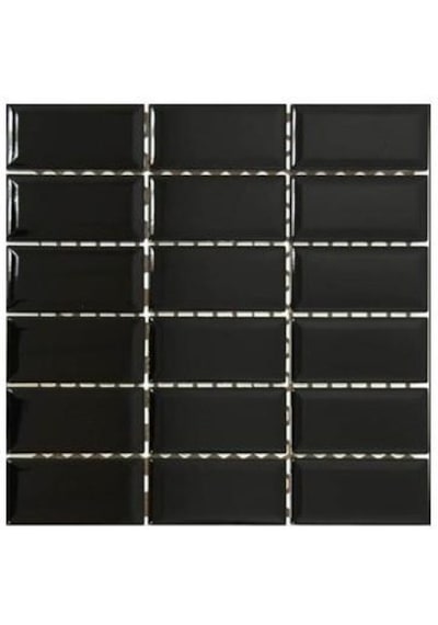 VitrA 5x10 Metro Tiles Mozaik Siyah Parlak Mozaik Duvar Karosu K5