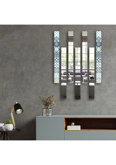 Decorita Dekor Camı Modern Çini Desen Cam ve Ayna 7'li Takım