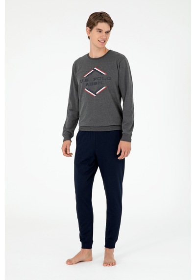U.s. Polo Assn. Erkek Antrasit Melanj Pijama Takım 50301715-vr081 Antrasit Melanj