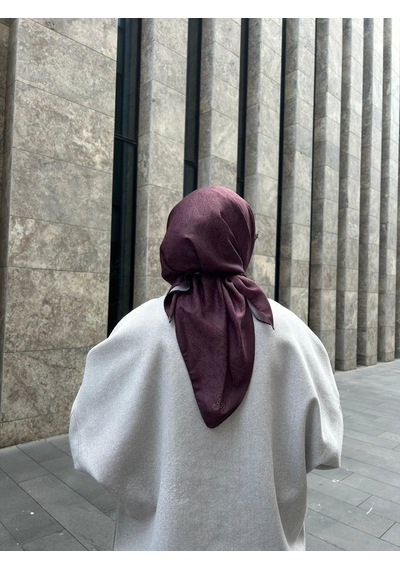 Qalortex Scarf Pamuklu Soft İnci Desen Eşarp-vişne Çürüğü antrasit