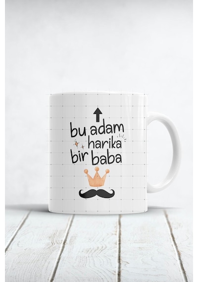 Bu Adam Harika Bir Baba Baskılı Babalar Günü Hediyesi Kupa Bardak Beyaz