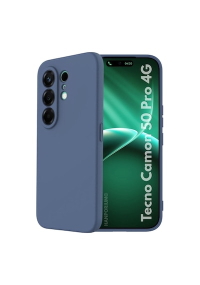 Tecno Camon 50 Pro 4g Uyumlu Silikon Kılıf Pastel Tonu Kamera Korumalı Esnek Kapak Lacivert