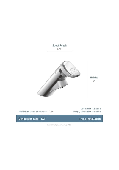 Moen Ticari M-press Krom Tek Montajlı Banyo Bataryası, 0,5-gpm, 8 Diğer