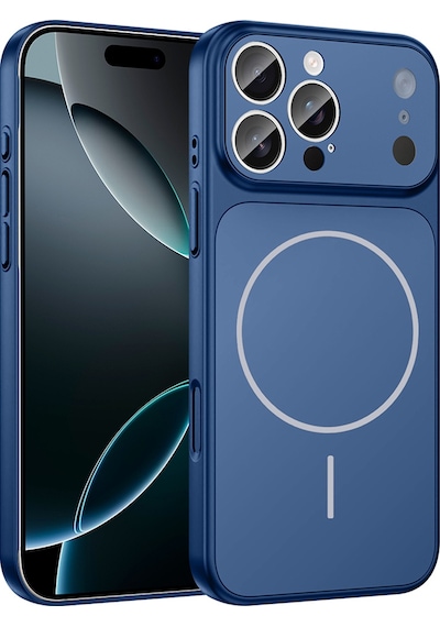 Apple Uyumlu iPhone 14 Pro Max Kılıf Zore M-safe Şarj Özellikli Kamera Korumalı Formen Kapak Mavi