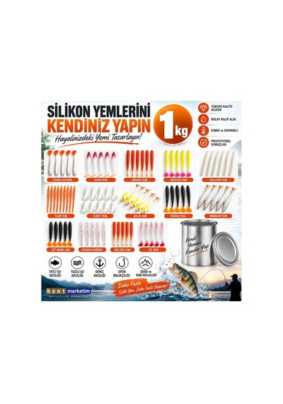Silikon Balık Yemi Hammaddesi 1 Kg Evde Silikon Yem Yapımı İçin Sıvı Silikoni 25 Shore