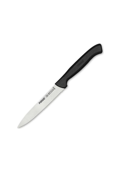 38049 Ecco Tırtıklı Sebze, Et, Biftek Steak Bıçağı 12 Cm - Siyah