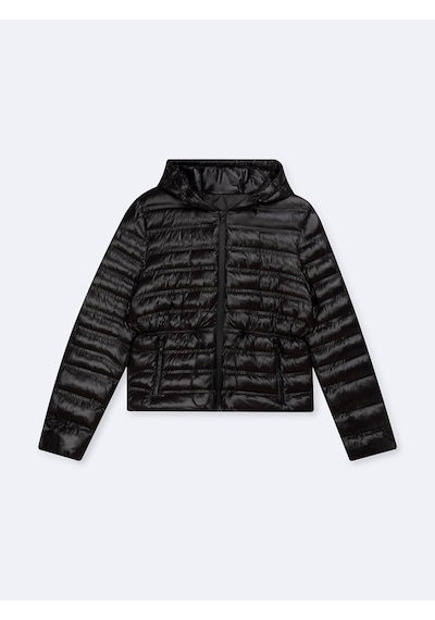 LTB Regular Fit Şişme Kapüşonlu Siyah Mont