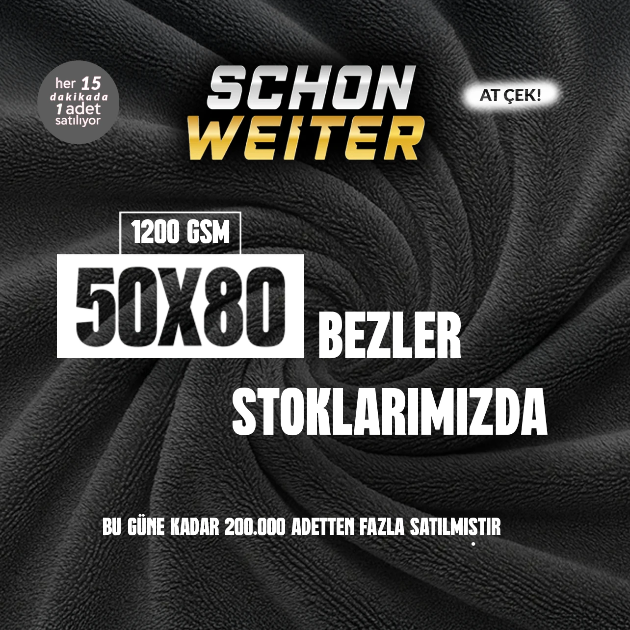 Oto Kurulama Havlusu 50x80 Cm Çift Taraflı Schön Weiter