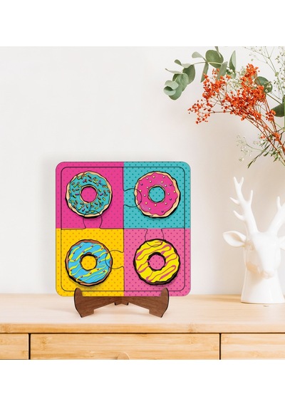 Bk Gift Pop Art Tasarımlı Ahşap Standlı Puzzle Çerçeve-34