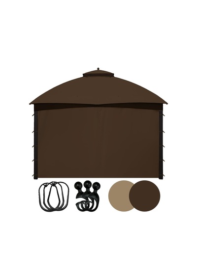 Tr Gazebo Yan Duvar Değiştirme, 10x10 Dış Mekan Gazebos İçin Uygun, 7,3ft Yükseklik, Sadece 1 Panel Yan Duvar, Kah