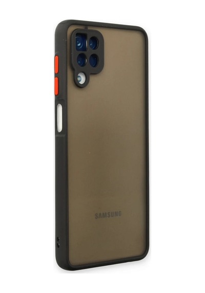 Samsung Galaxy A12 Uyumlu Kılıf Montreal Silikon Kapak - Siyah Çok Renkli