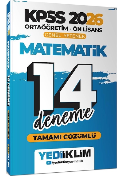 Yediiklim 2026 Kpss Ortaöğretim Ön Lisans Genel Yetenek Matematik Tamamı Çözümlü 14 Deneme