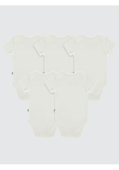 Civil Baby Bebek 5'li Çıtçıtlı Badi 12-36 Ay Beyaz