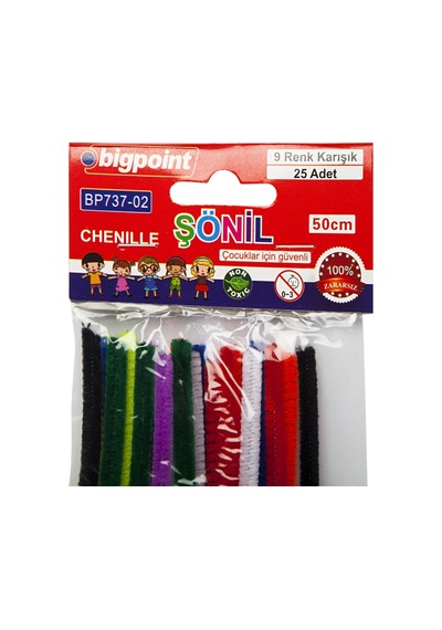 Bigpoint Şönil 50 Cm 9 Renk / 25'li Poşet X 3 Poşet