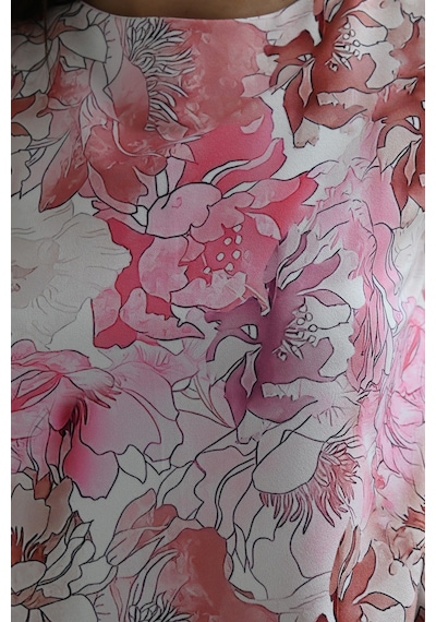 Koza Butik Kadın Desenli Kısa Kollu Elbise 5167-23 001