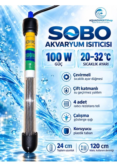 Akvaryum Isıtıcısı - 100w - 20-32c Arası Ayarlanabilir Isıtma - 4 Farklı Rezistans Teli - Çift Katmanlı Su Geçirmez Yalıtım - Koruyucu Plastik Alt Başlık - 24 Cm Akvaryum Isıtıcısı - 100w - 20-32c Arası Ayarlanabilir Isıtma - 4 Farklı Rezistans Teli - Çift Katmanlı Su Geçirmez Yalıtım - Koruyucu Plastik Alt Başlık - 24 Cm