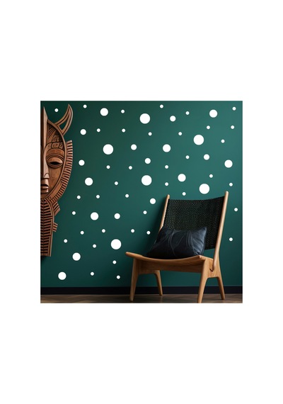 Premium Beyaz Yuvarlak Puantiye Duvar Sticker Seti 180 Adet 1,3 7,6 Cm Çeşitli Ebatlarda Dekoratif Wall Decals