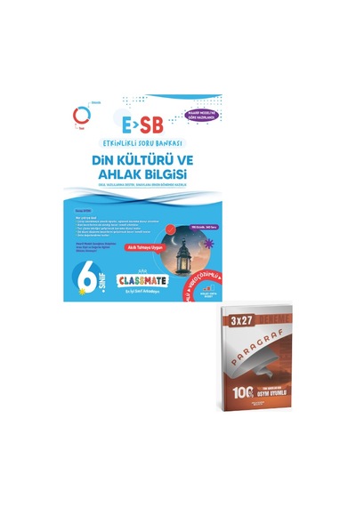 Okyanus 2027 6. Sınıf Classmate Esb Din Kültürü Ve Ahlak Bilgisi Etkinlikli Soru Bankası+ Anla Kazan Paragraf
