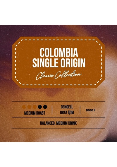 Kolombiya Single Origin Kahve 1000 Gr. Kavrulmuş Çekirdek Diğer