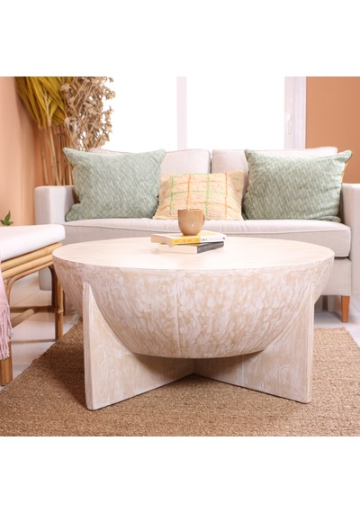 Etsuko El Yapımı Teak Wood Coffee Table Sehpa 90x42 Cm Beyaz Etsuko El Yapımı Teak Wood Coffee Table Sehpa 90x42 Cm Beyaz