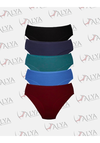Alya Underwear Kadın Pamuklu Hipster - Slip Külot 5 Farklı Renk 1 Pakette P24