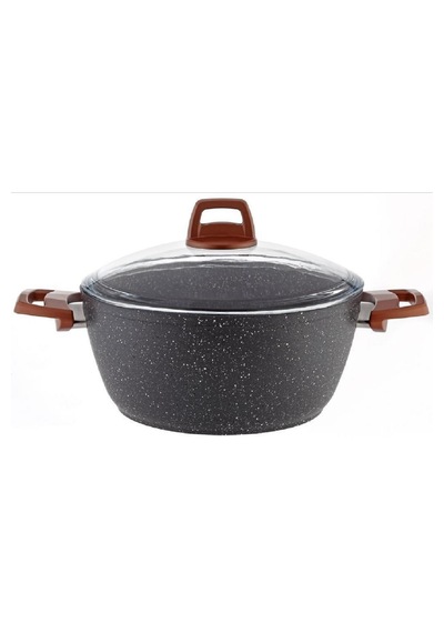 Viola 22 Cm Granit Görünümlü Derin Tencere 2.7 Litre Gri