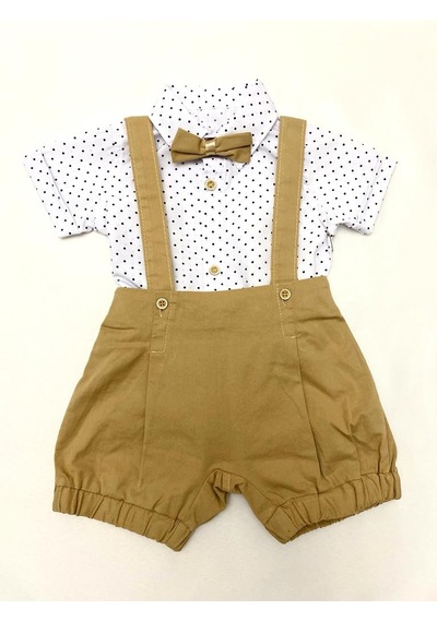 Minaz Baby Papyonlu Üçlü Takım Toprak