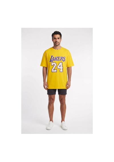 Usa Basketball Lakers 24 Sarı Oversize Erkek T-shirt 141982 SİYAH