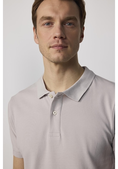 Tudors Erkek Slim Fit Dar Kesim Pamuklu Yumuşak Dokulu Serin Tutan Kumaş Düz Pike Gri Polo Yaka Tişört-30766-Gri