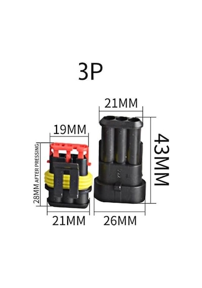 3 Lü Su Geçirmez Üçlü Konnektör Soket Waterproof 1 Adet