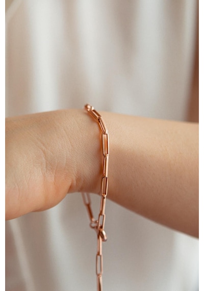 Rose Gold Ataç Altın Bileklik Pembe Altın